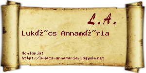 Lukács Annamária névjegykártya