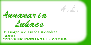 annamaria lukacs business card